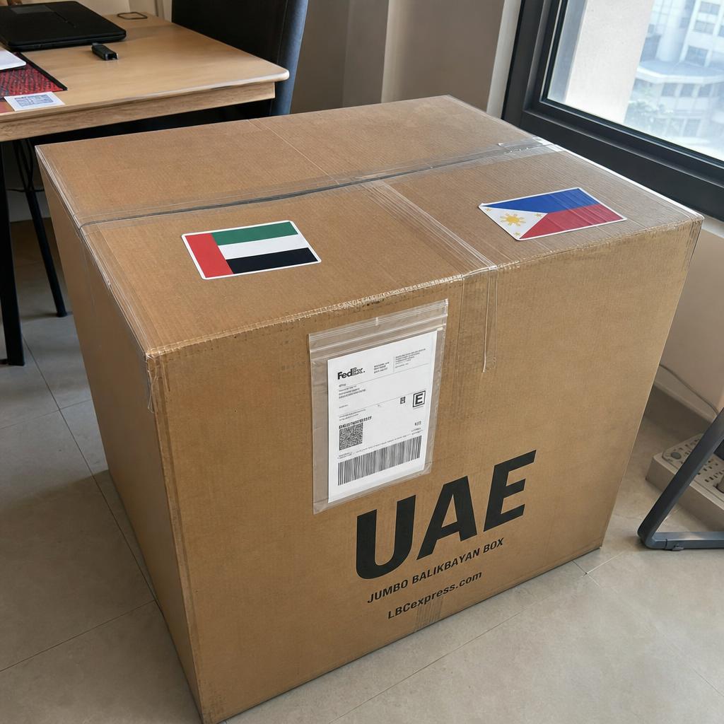Jumbo Balikbayan Box shipped from UAE to the Philippines by FedEx